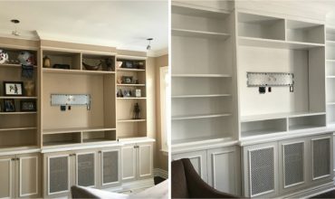 Custom Built In Shelving Cabinet Painting White Thumbnail