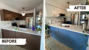 Professional spray finished kitchen cabinets by Barrie cabinet painting specialists