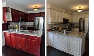 Toronto Kitchen Cabinet Painting Cherry to White Thumbnail