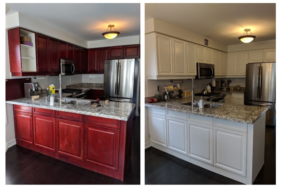 Painting Kitchen Cabinets, How To Paint Kitchen Cabinets Cherry Wood