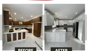 Before And After Kitchen Cabinet Painting White Thumbnail