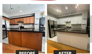 Before And After Pictures of Oak Cabinets Painted White Thumbnail