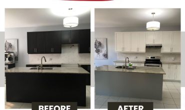 Kitchen Cabinet Painting Before And After Picture Project in Toronto Thumbnail