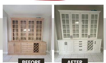 Painting Kitchen Hutch Cabinets White Thumbnail