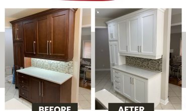 Painting And Updating Kitchen Cabinets White in Toronto Thumbnail