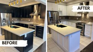 Black Maple Cabinets Painted White