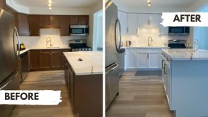 Brown Maple Kitchen Cabinets Painted White