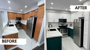 Two Tone Black And White Kitchen Cabinets